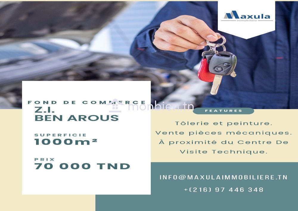 À VENDRE FOND DE COMMERCE ATELIER DE TÔLERIE ET PEINTURE À BEN AROUS