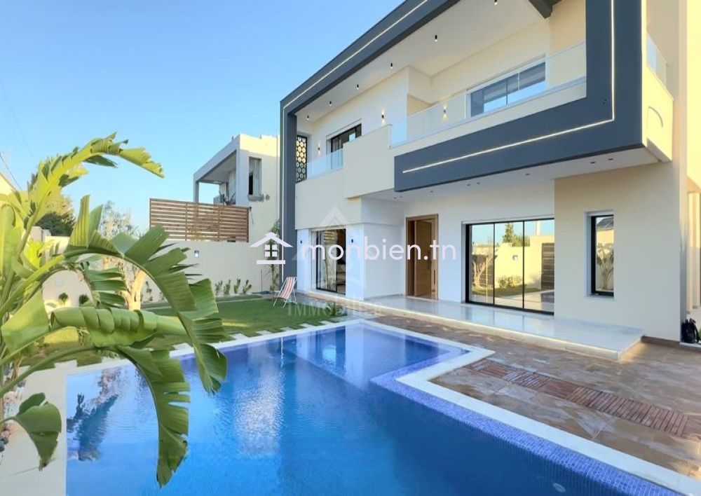 Villa S+4 toute neuve avec piscine et jardin à Hammamet Sud 51355351