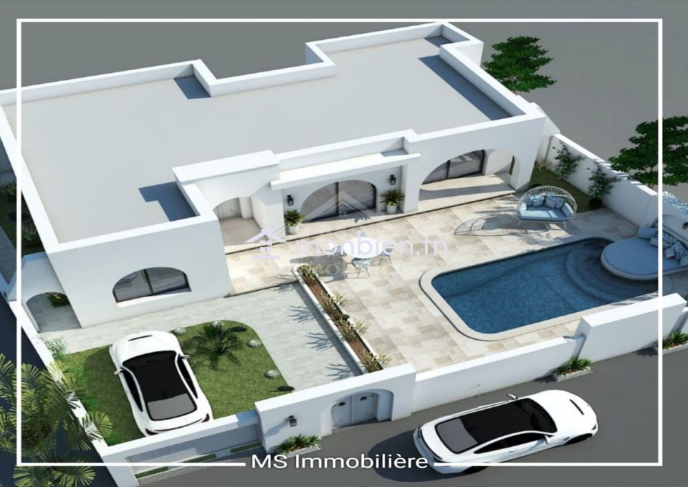 Payement par tranche: villa S+3 sur plan avec piscine à vendre à Hammamet Sud 51355351