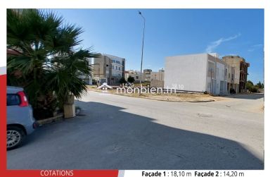 Terrain de coin Com Résid 257 m2 à 680 TND le m2