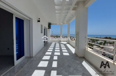 Penthouse S+4 de 366 m² au 6ᵉ étage à Mrezga, Hammamet Nord.