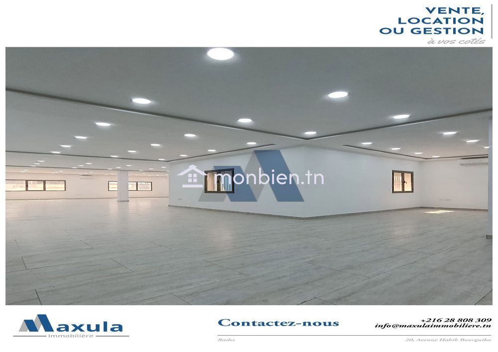 À LOUER OPEN SPACES DE DIFFÉRENTES SUPERFICIES À SIDI REZIG