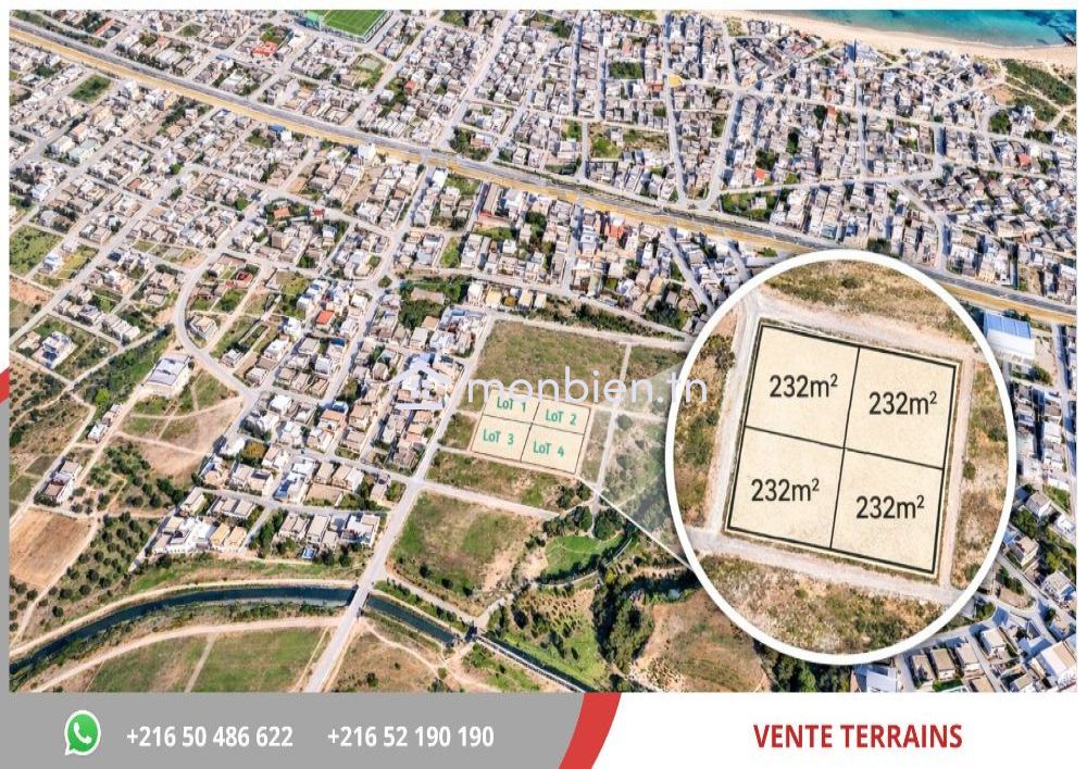 Terrain à fort potentiel de promotion R+2, Cité du 1er Mai, Hammam Lif