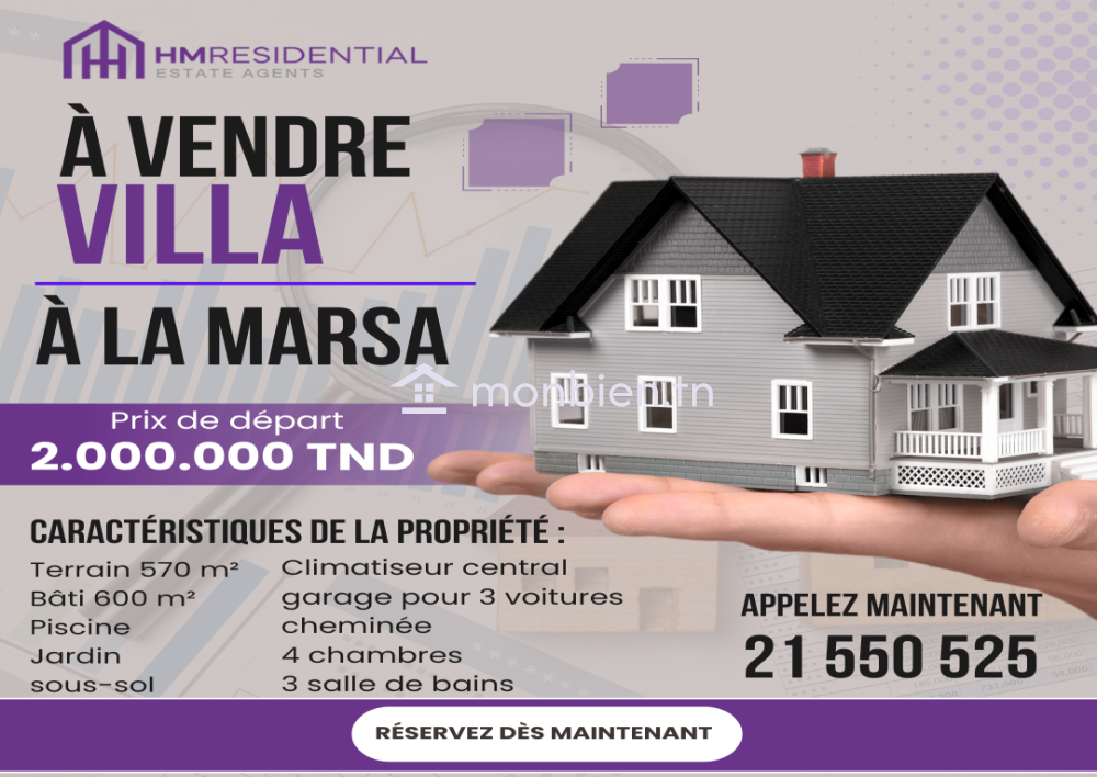 À vendre Villa à la marsa