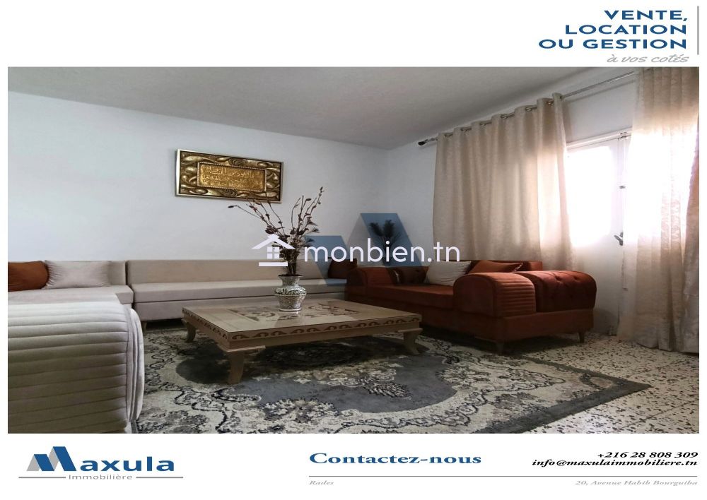 À VENDRE APPARTEMENT S+2 SANS VIS-À-VIS À RADES SNIT