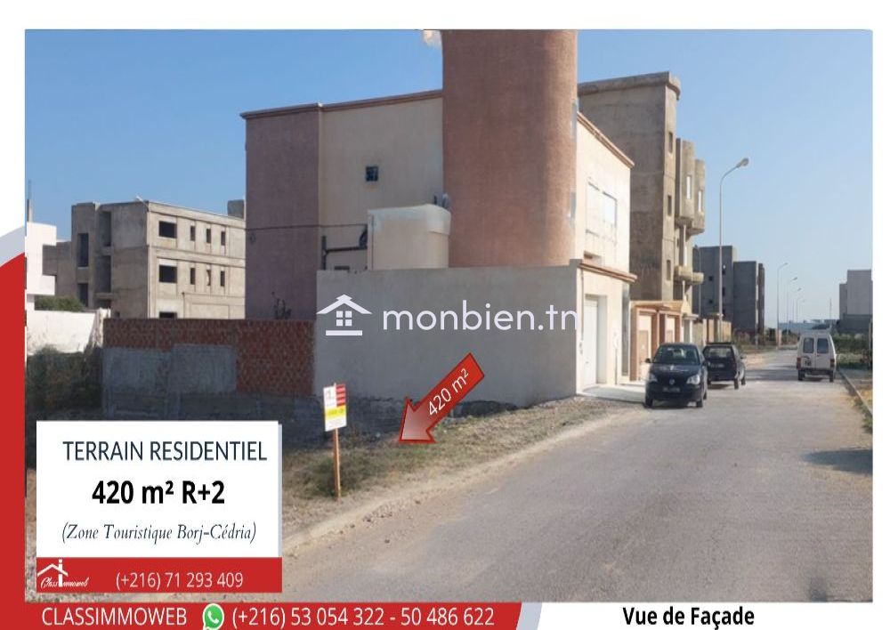 Terrain de 420m2 à 550 D le m2