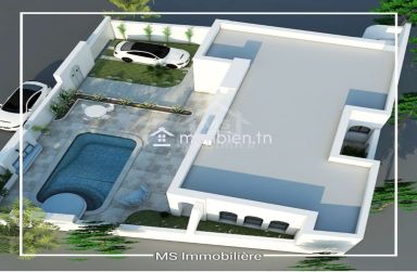 Belle villa S+3 sur plan avec piscine à vendre à HammametSud 51355351