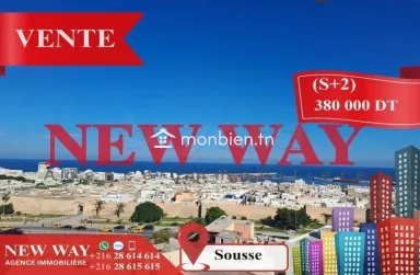 (S+2) à Sousse Vue sur Mer avec Place de Parking