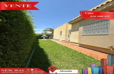 Villa de Plain Pied à Akouda dans un Quartier Résidentiel