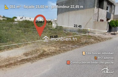 Terrain de 351 m² à 2 min de la mer Soliman Plage