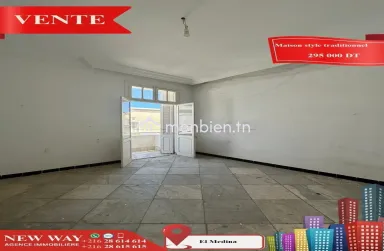 Maison style traditionnel à EL Médina Sousse ouvre sur trois rues