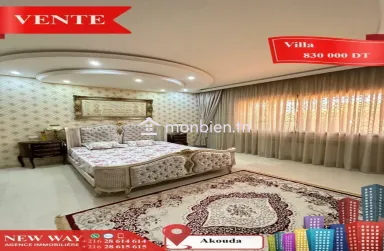 Villa de Plain Pied à Akouda dans un Quartier Résidentiel