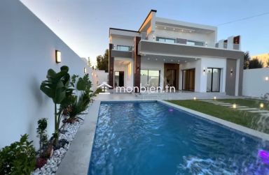 Villa S+4 toute neuve avec piscine à vendre à Hammamet Sud