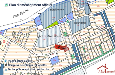 Terrain de 351 m² à 2 min de la mer Soliman Plage