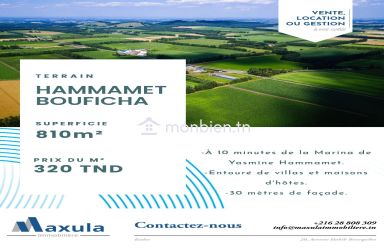 À VENDRE TERRAIN DE 810M² À BOUFICHA