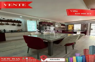Villa de Plain Pied à Akouda dans un Quartier Résidentiel